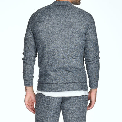 Men's Soft Knit Melange Wide Neck Pullover Sweater