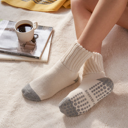 12-Pack Women's Work From Home Socks with Relaxed Cuff and Non-Slip Grip