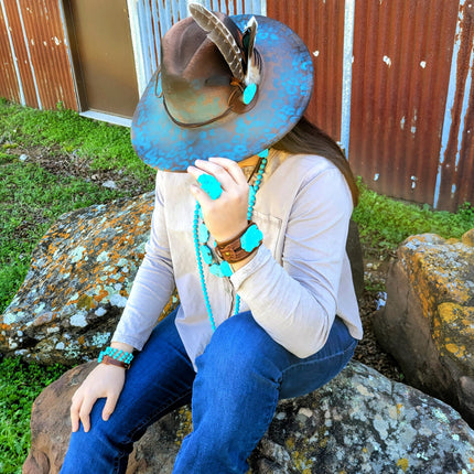 Turquoise Triple Strand Bracelet 804j