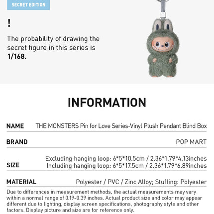 Pop Mart Labubu Pin for Love Series Blind Box (N-Z) Blue