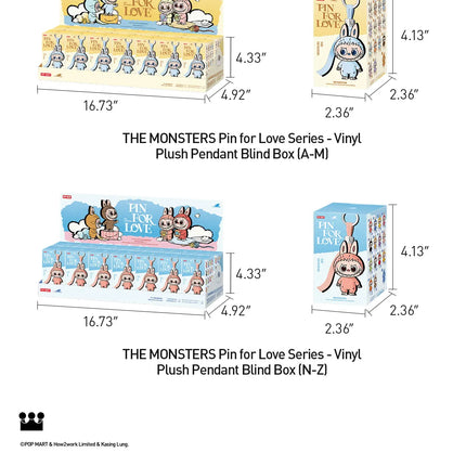 Pop Mart Labubu Pin for Love Series Blind Box (N-Z) Blue