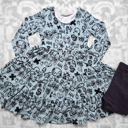 Long Sleeve Twirl Dress & Short Set