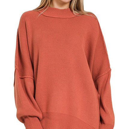 Side Slit Oversized Sweater