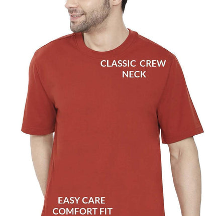 Men's Crew Neck Solid Color T-shirt in Short Sleeves and Relaxed Fit