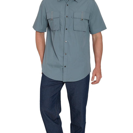 Men's Short Sleeve Easy Snap Explorer Shirt With Multi-Pockets and cool back mesh
