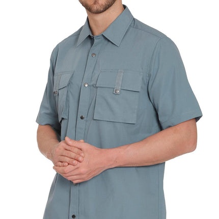 Men's Short Sleeve Easy Snap Explorer Shirt With Multi-Pockets and cool back mesh