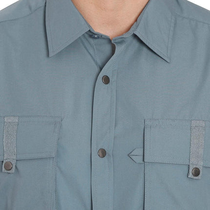 Men's Short Sleeve Easy Snap Explorer Shirt With Multi-Pockets and cool back mesh