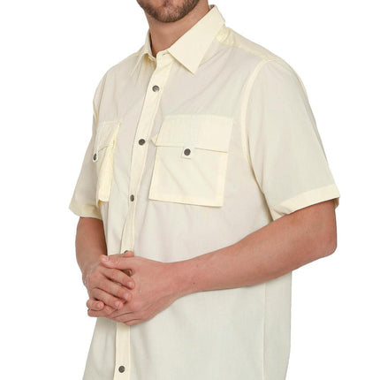 Men's Short Sleeve Easy Snap Explorer Shirt With Multi-Pockets and cool back mesh