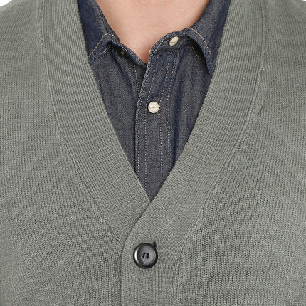 Men's Cashmere-Like Button Front Flat Knit Sweater Vest with front patch pockets