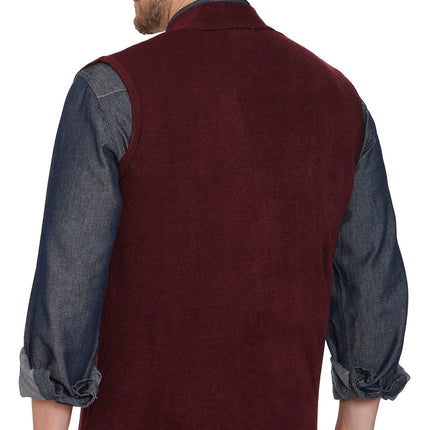 Men's Cashmere-Like Button Front Flat Knit Sweater Vest with front patch pockets