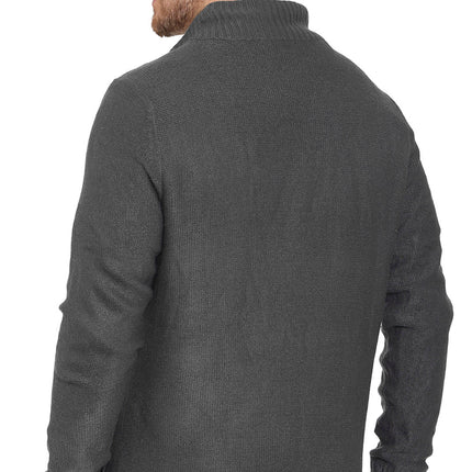 Mens Sherpa Fleece Lined Zip Front Sweater Jacket