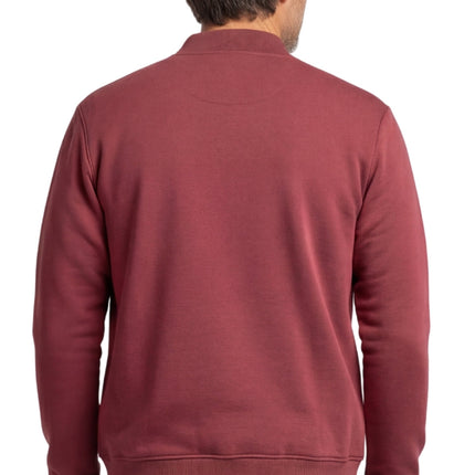 Men's Classic Zip-Up Baseball Fleece Jacket in Lightweight Cotton Blend Fabric with Sporty Edge