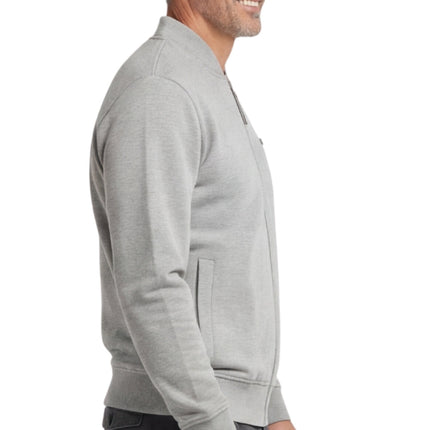 Men's Classic Zip-Up Baseball Fleece Jacket in Lightweight Cotton Blend Fabric with Sporty Edge