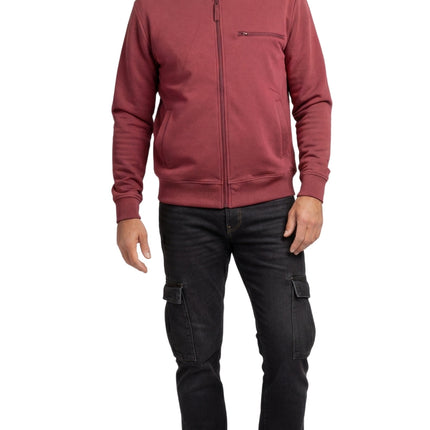 Men's Classic Zip-Up Baseball Fleece Jacket in Lightweight Cotton Blend Fabric with Sporty Edge