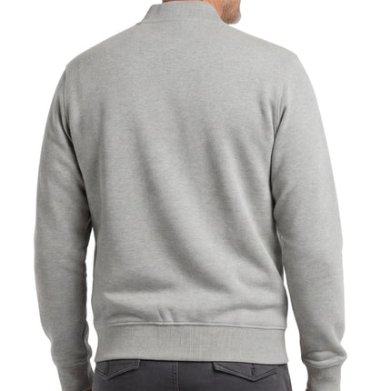 Men's Classic Zip-Up Baseball Fleece Jacket in Lightweight Cotton Blend Fabric with Sporty Edge