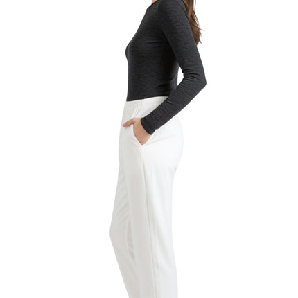 Womens Classic Poly Knit Pants - Pull On Slacks with Elastic Waist