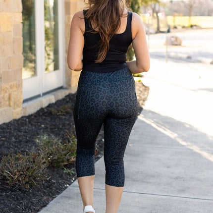 Black Leopard CAPRI with POCKETS