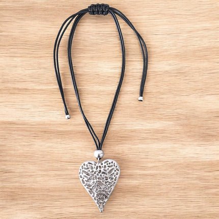 Gold Puffy Heart Pendant Necklace