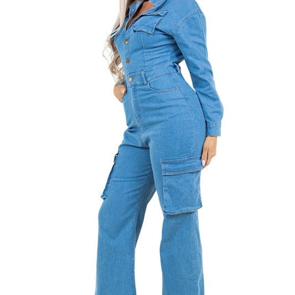 WOMEN FASHION DENIM JUMPSUIT