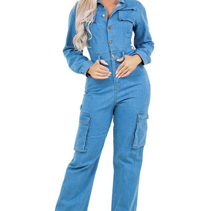 WOMEN FASHION DENIM JUMPSUIT