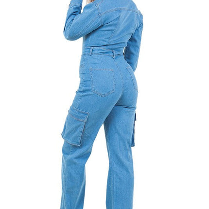 WOMEN FASHION DENIM JUMPSUIT