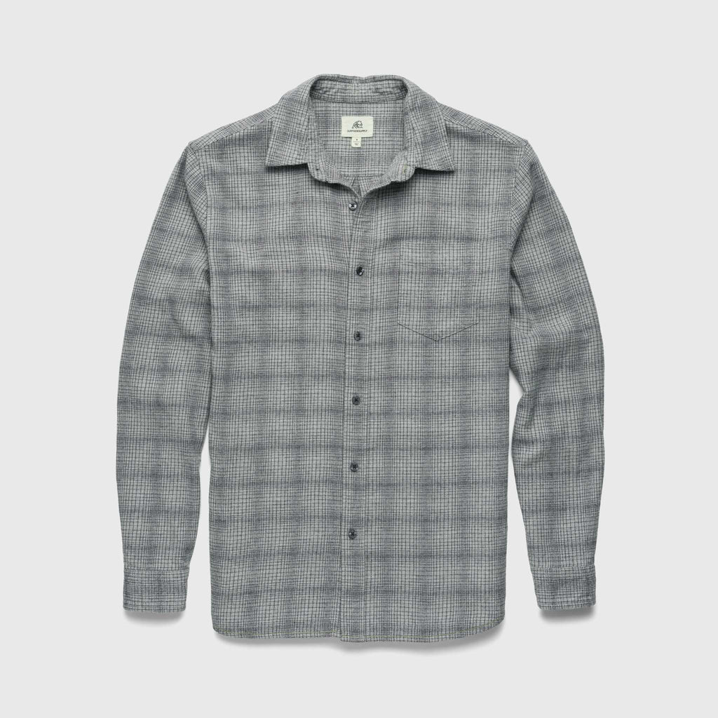 Brian Brushed Plaid Shirt - Heather Grey