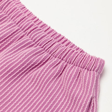 Ribbed Textured Knit Loose Fit Tee and Shorts Set
