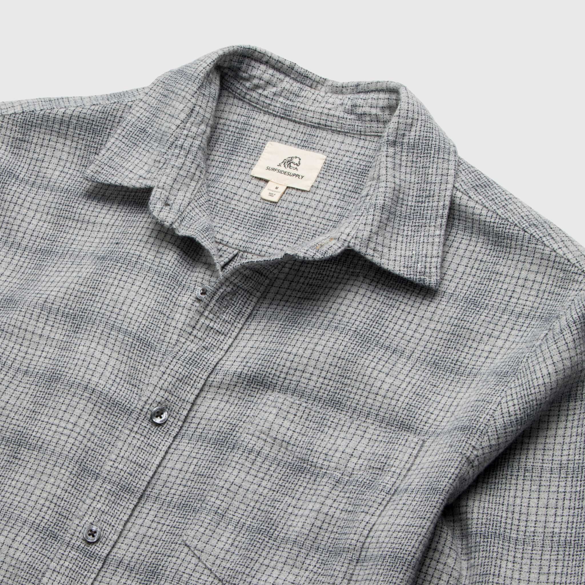 Brian Brushed Plaid Shirt - Heather Grey