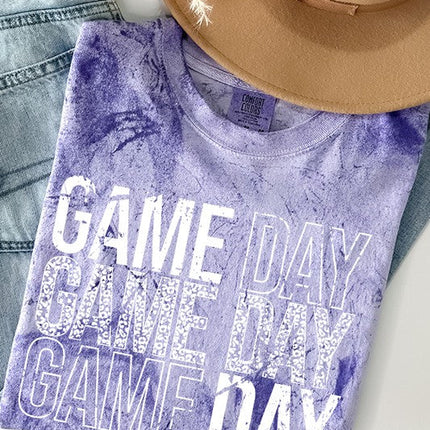 Game Day Distressed Stack Color Burst Tee