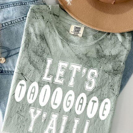 Game Day Let's Tailgate Yall Color Burst Tee