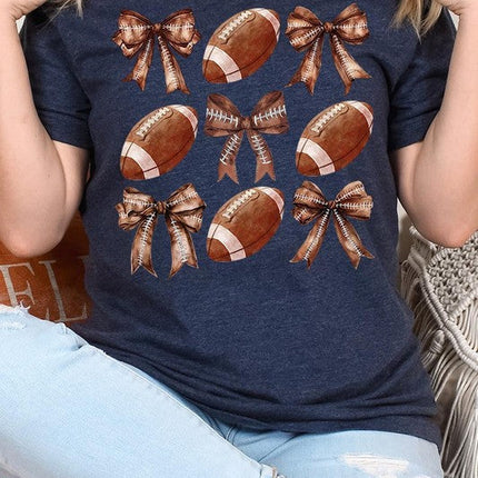 Coquette Football Bow Graphic Tee