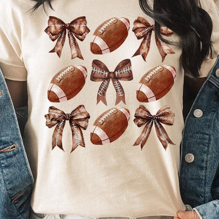 Coquette Football Bow Graphic Tee