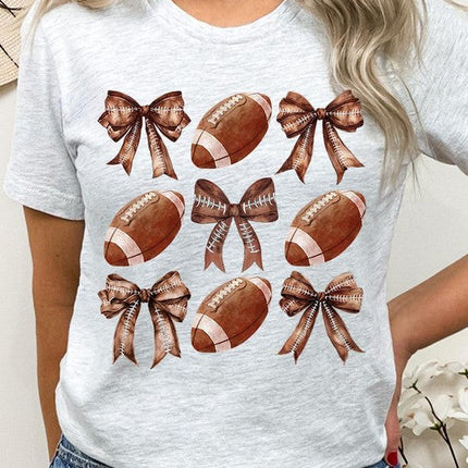 Coquette Football Bow Graphic Tee