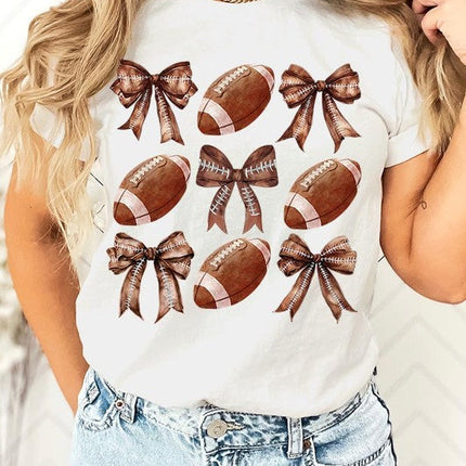 Coquette Football Bow Graphic Tee