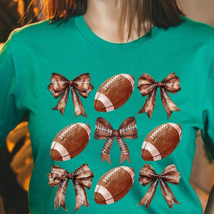 Coquette Football Bow Graphic Tee