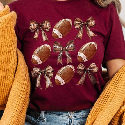 Coquette Football Bow Graphic Tee