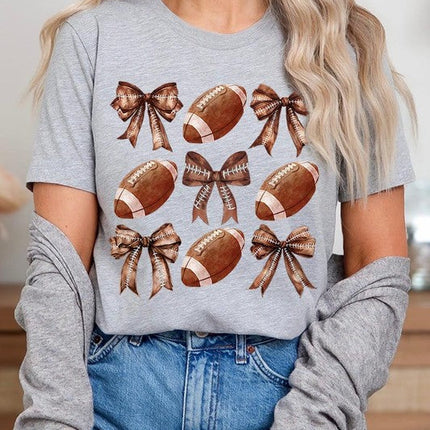 Coquette Football Bow Graphic Tee