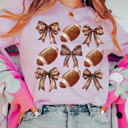 Coquette Football Bow Graphic Tee
