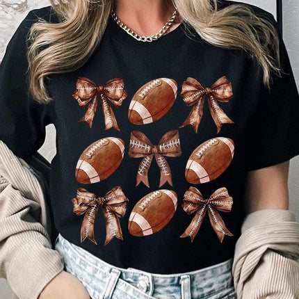 Coquette Football Bow Graphic Tee