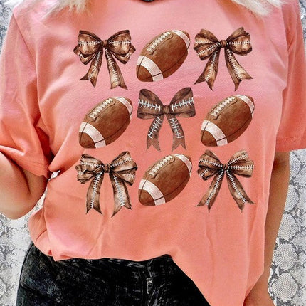Coquette Football Bow Graphic Tee