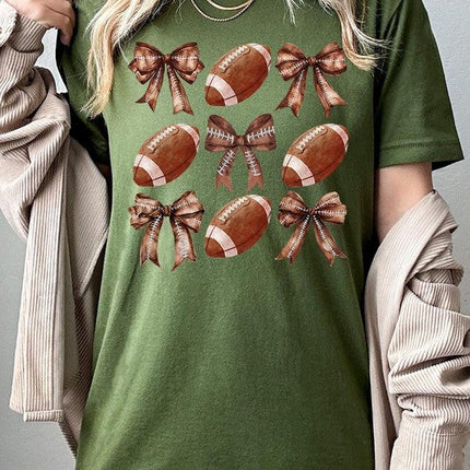 Coquette Football Bow Graphic Tee