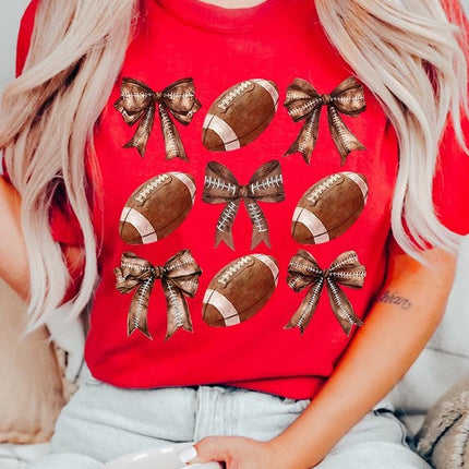 Coquette Football Bow Graphic Tee