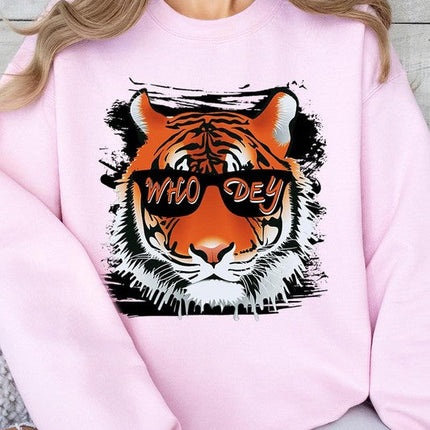 Who Dey Tiger Graphic Fleece Sweatshirts