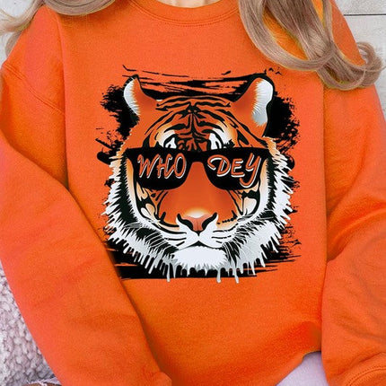 Who Dey Tiger Graphic Fleece Sweatshirts