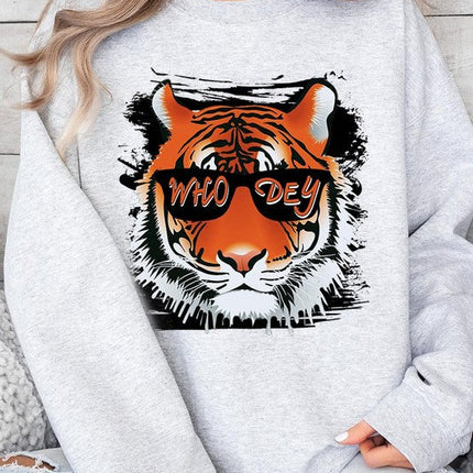 Who Dey Tiger Graphic Fleece Sweatshirts