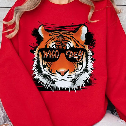 Who Dey Tiger Graphic Fleece Sweatshirts