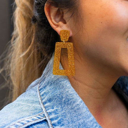 Avery Earrings - Yellow Gold Glitter