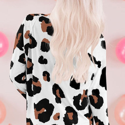 Women Leopard Print Long Sleeve Loose Top