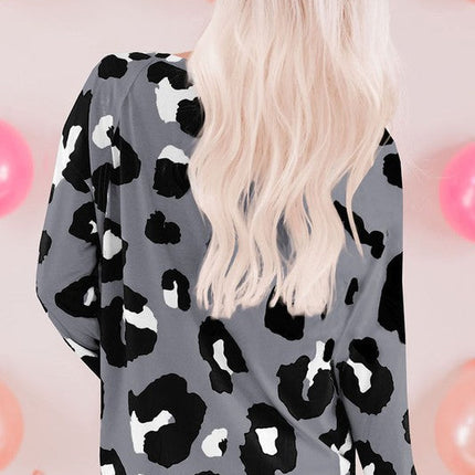 Women Leopard Print Long Sleeve Loose Top