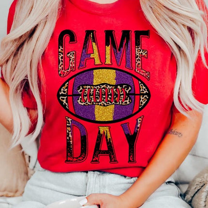 Game Day with Football Graphic Tee